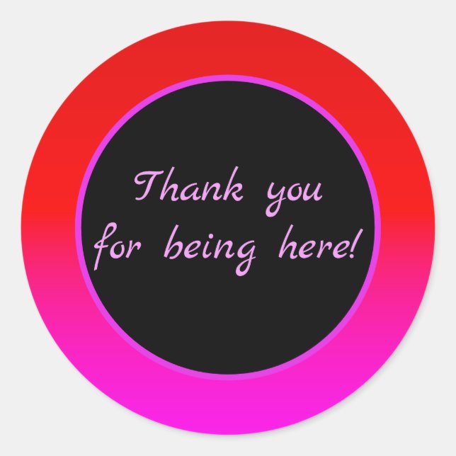 Farbverlauf ombre rot pink , scarlet , rot , rosa runder aufkleber (Vorderseite)