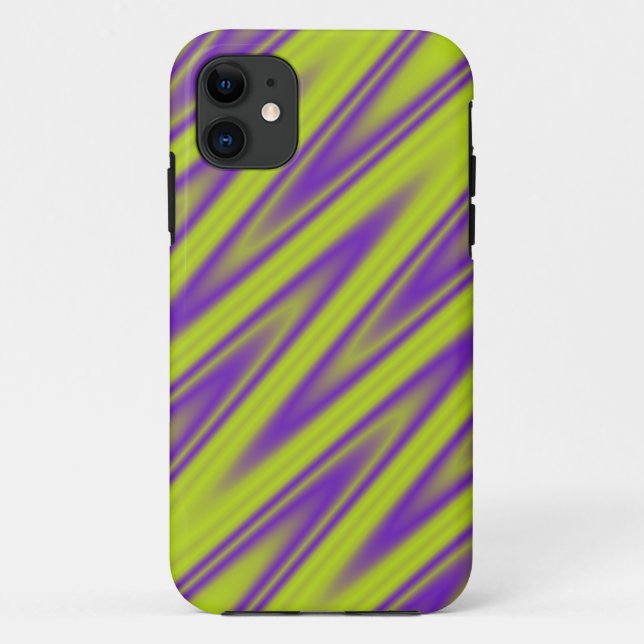 Farbverläufe ZigZag Streifen - grün violett Case-Mate iPhone Hülle (Rückseite)