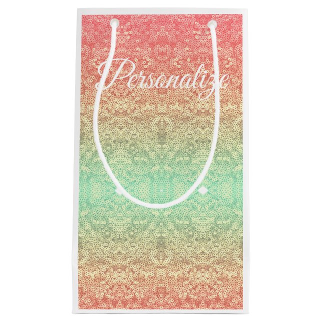 Farbverlaufsmuster für Sequenzstufen Pfirsichgrün Kleine Geschenktüte (Vorderseite)