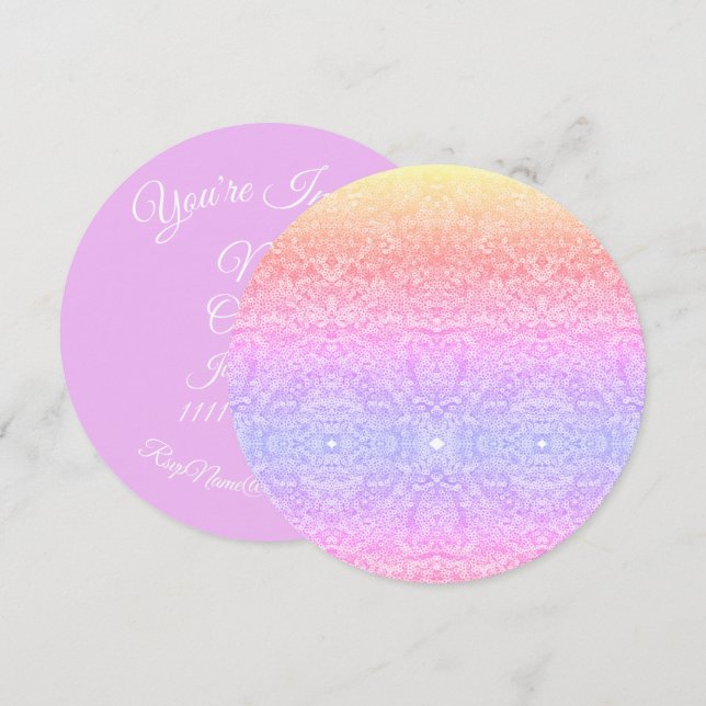 Farbverlaufsmuster rosa Gold lila Einladung (Vorne/Hinten)