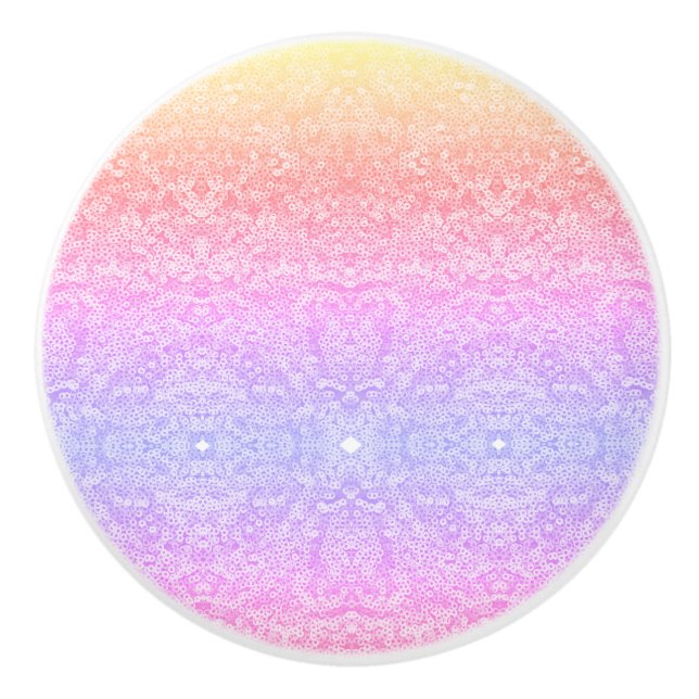 Farbverlaufsmuster rosa Gold lila Keramikknauf (Vorderseite)