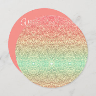 Farbverlaufsmuster rosa goldgrün einladung