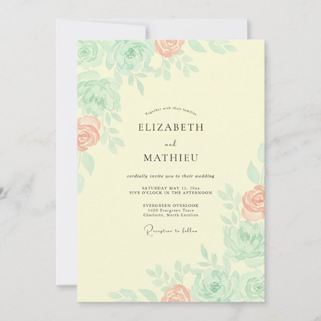 Farbvisuelles Designthema Hochzeit Einladung (Vorderseite)