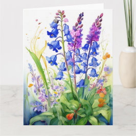 Farbvolle Bluebell-Blume Karte