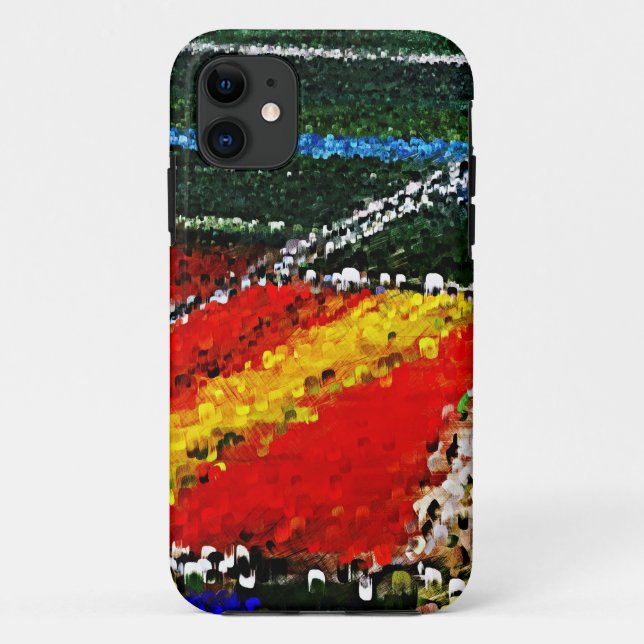 Farbvolle Blume Feldmalerei iPhone Case (Rückseite)