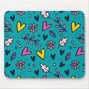 Farbvolle Blume und Herz anpassen Mousepad