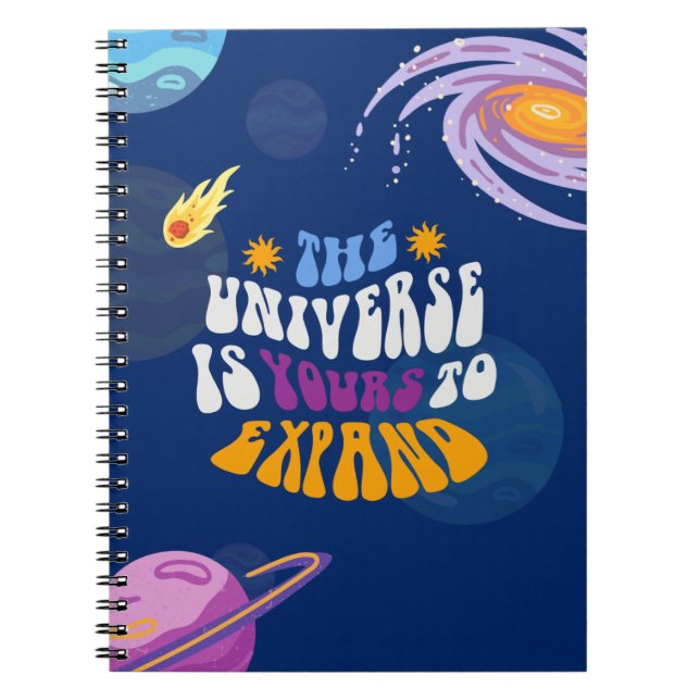 Farbvolle Cartoon Universe Notebook-Abdeckung Notizblock (Vorderseite)
