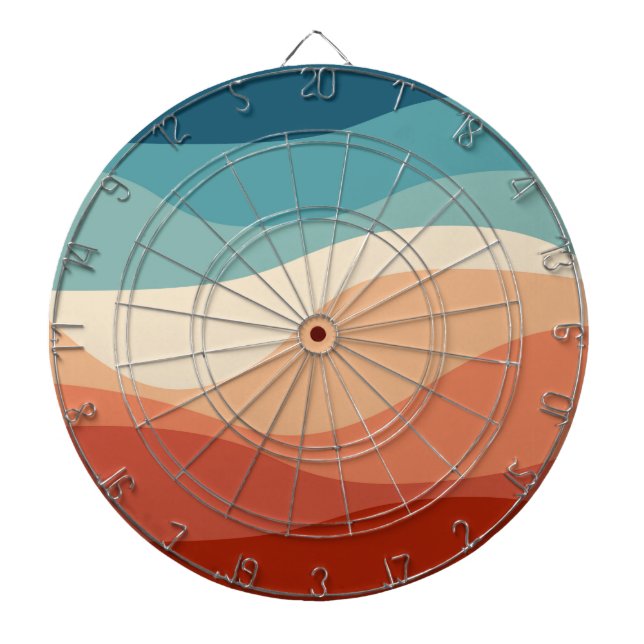 Farbvolle Dekoration im Retrostil Dartscheibe (vorne)