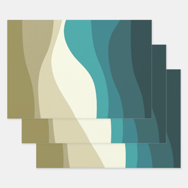 Farbvolle Dekoration im Retrostil Geschenkpapier Set (Set)