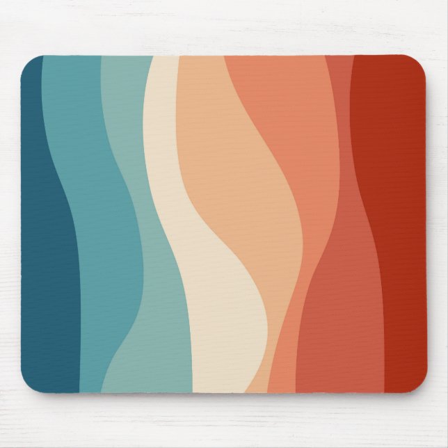 Farbvolle Dekoration im Retrostil Mousepad (Vorne)