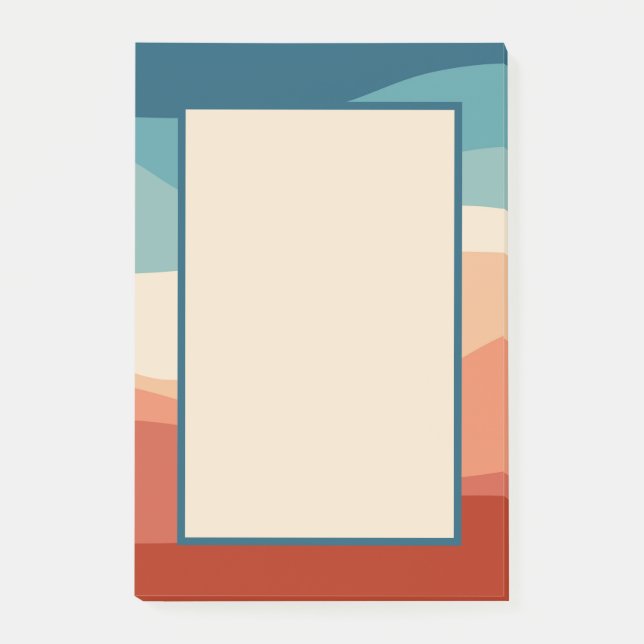 Farbvolle Dekoration im Retrostil Post-it Klebezettel (Vorderseite)