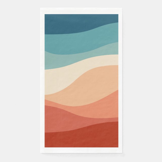 Farbvolle Dekoration im Retrostil Serviette (Vorderseite)