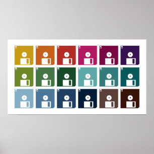 Farbvolle Disketten Poster