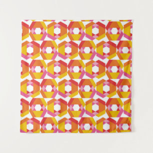 Farbvolle Geometrie minimalistische Kunstwerke nah Wandteppich