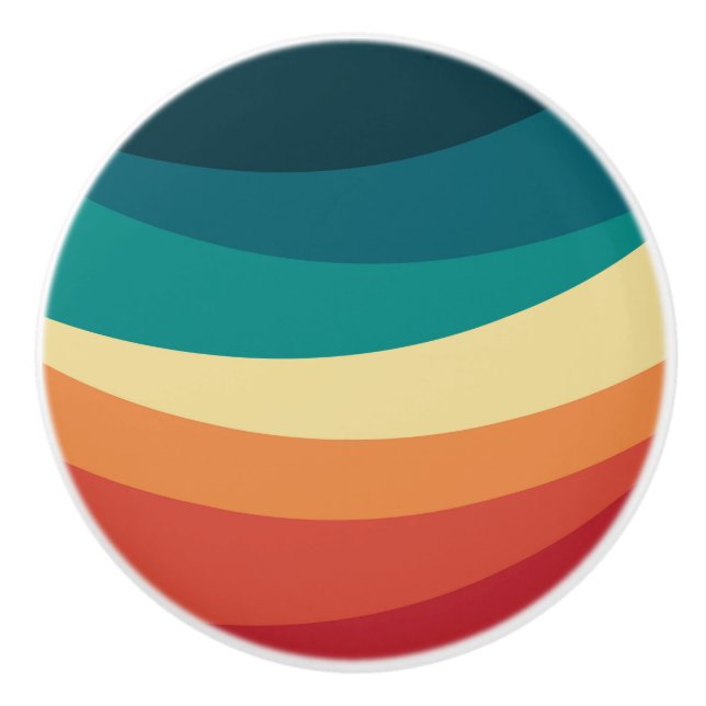 Farbvolle Retrostil-Kurven Design Keramikknauf (Vorderseite)