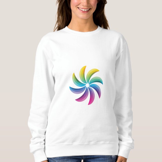 Farbvolle runde Ringkunst Sweatshirt (Vorderseite)