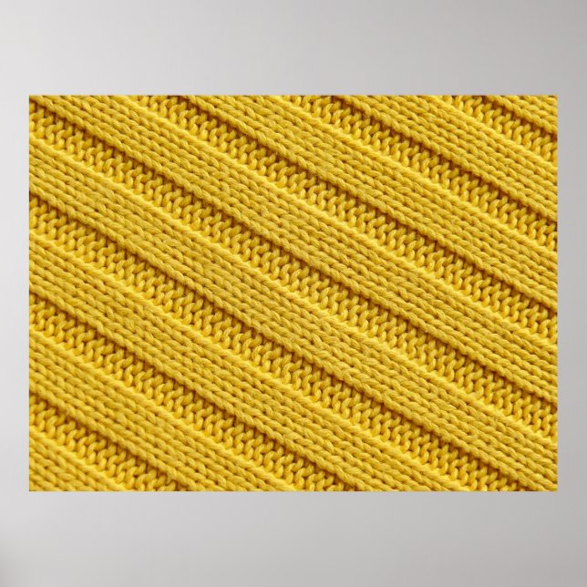 Farbvolle Stricktextur. Gelb. Poster (Vorne)