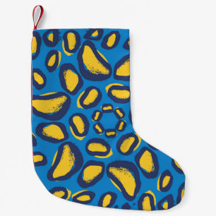 Farbvoller Leopardendruck, nahtlose Textur. Kleiner Weihnachtsstrumpf