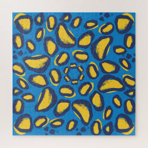 Farbvoller Leopardendruck, nahtlose Textur. Puzzle