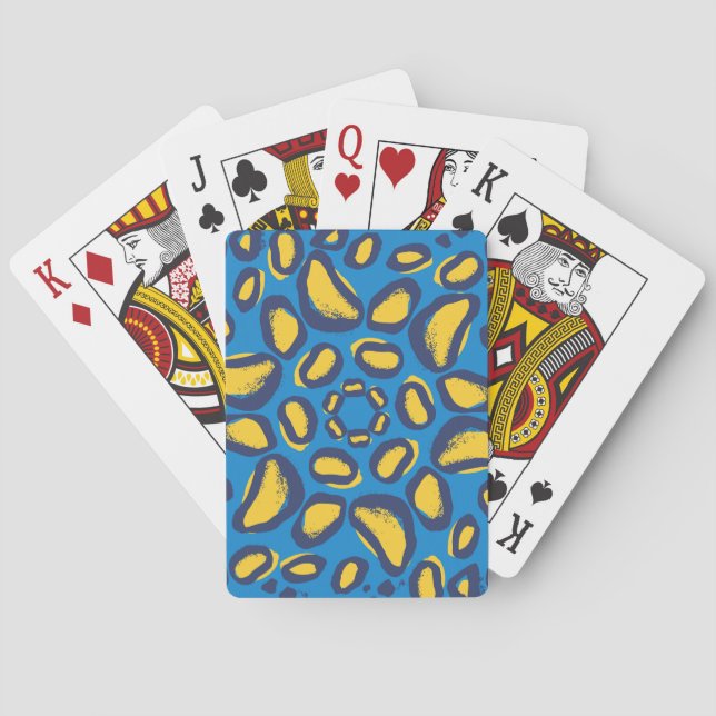 Farbvoller Leopardendruck, nahtlose Textur. Spielkarten (Rückseite)