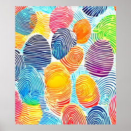 Farbvolles Fingerabdruckmuster Poster