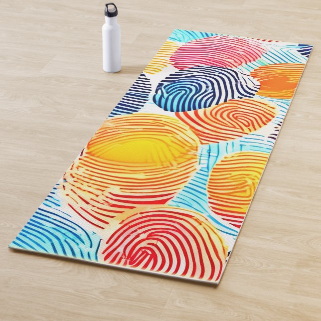 Farbvolles Fingerabdruckmuster Yogamatte (Beispiel)