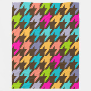 Farbvolles Hahnentrittmuster Nahtloses Muster 4 Fleecedecke