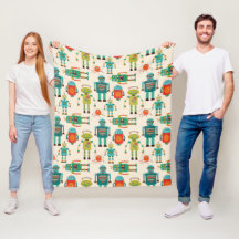 Farbvolles Muster für Retro-Roboter