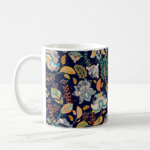 Farbvolles nahtloses Muster. Blumenhintergrund. Fl Kaffeetasse