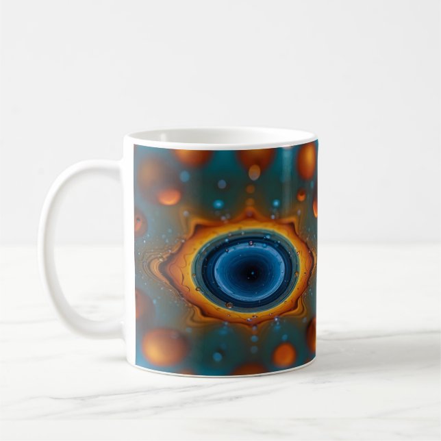 Farbvortex: Abstrakter Tanz von Öl und Wasser Kaffeetasse (Links)