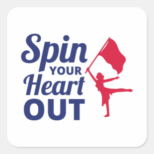 Farbwächter Flag Corps Dance Marching Band Student Quadratischer Aufkleber