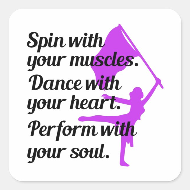 Farbwächter Flag Corps Dance Marching Band Student Quadratischer Aufkleber (Vorderseite)