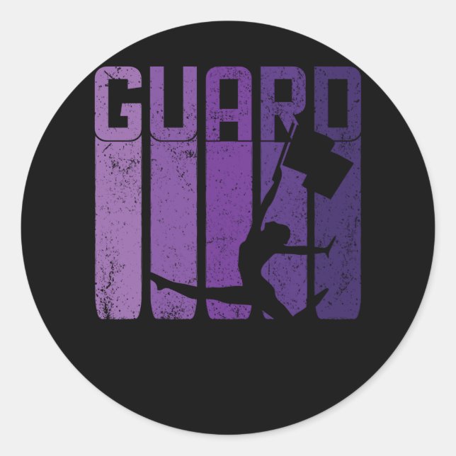 Farbwächter Marching Band Flag Girl Cheerleader C Runder Aufkleber (Vorderseite)