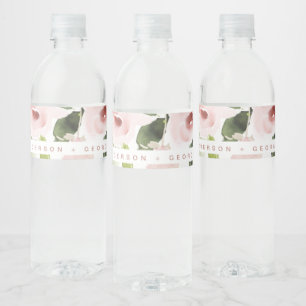 FARBWASCHWASCHBUSCHPINK-BLUMENBREITE WASSERFLASCHENETIKETT
