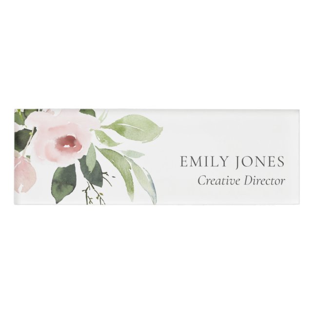 FARBWASCHWASCHEN-BLUSH-PINK-FLORALLBUNKCH NAMENSCHILD (Vorderseite)