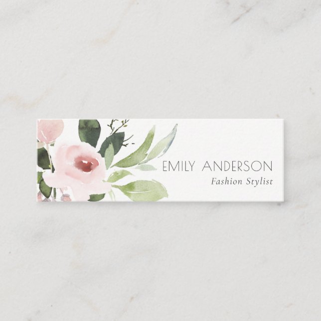 FARBWASCHWASCHEN BLUSPINK FLORAL BUNCH MINI VISITENKARTE (Vorderseite)