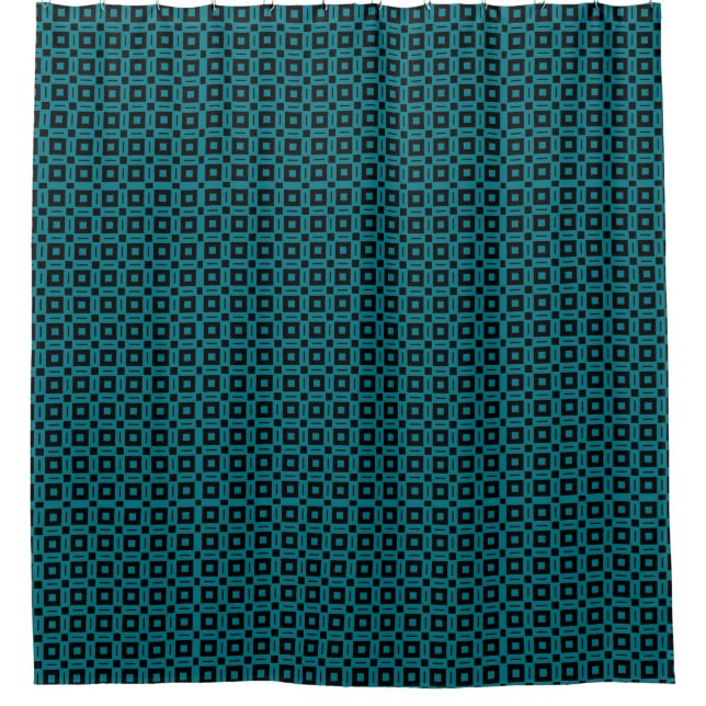 Farbwechsel! Funky Retro-Quadrate Punkte-Muster Duschvorhang (Vorderseite)