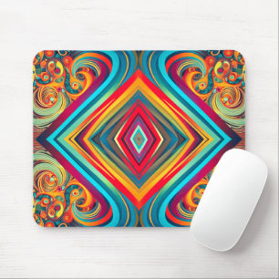 Farbwellen-Fusion – Moderne abstrakte Wirbelkunst Mousepad