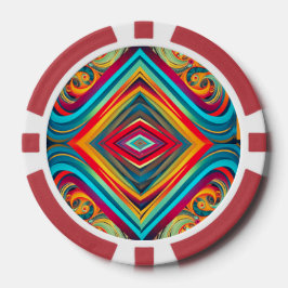 Farbwellen-Fusion – Moderne abstrakte Wirbelkunst Pokerchips