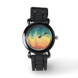 Farbwellen-Horizont Armbanduhr