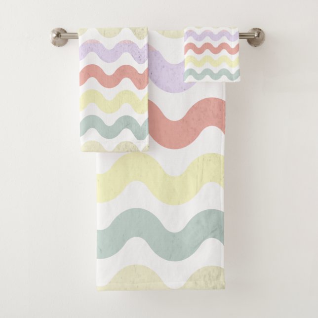 Farbwellen (Pastelle) Badhandtuch Set (Insitu)