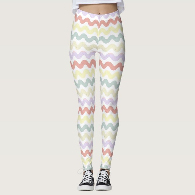 Farbwellen (Pastelle) Leggings (Vorderseite)