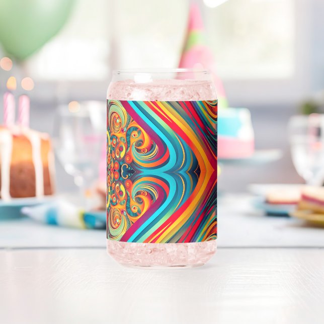Farbwellenfusion – Moderne abstrakte Wirbelkunst Dosenglas (Insitu (Geburtstag))