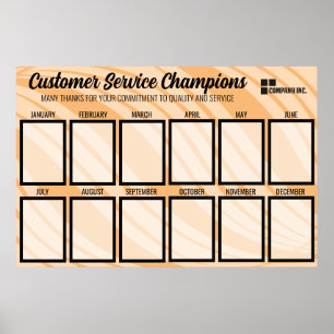 Farbwellenmitarbeiter des Monats Foto-Anzeige Poster