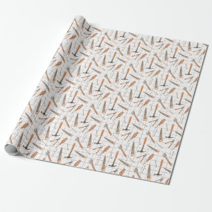 Farbwerkzeuge mit Schrauben mit Hammersägen Geschenkpapier