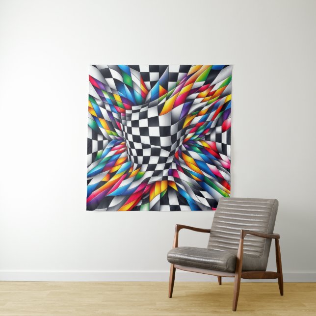 Farbwirbel & Illusion Wandteppich (Beispiel)