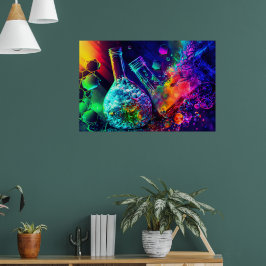 Farbwissenschaftler-Chemiker abstrakter Nebel cool Poster