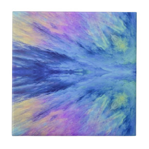Farbwolken-Blau grün lila pink Fliese