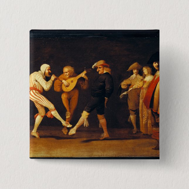 Farce-Schauspieler-Tanzen Button (Vorderseite)