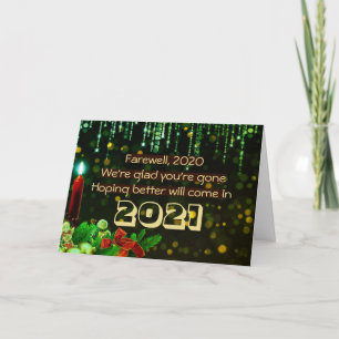 FAREWELL 2020   Besser 2021   Frohes Neues Jahr Feiertagskarte